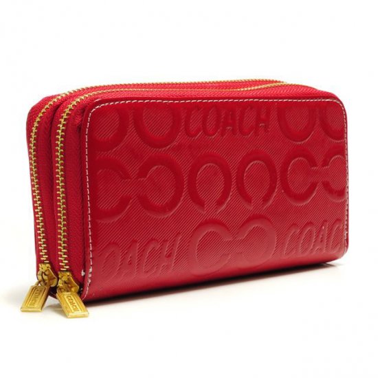 Coach In Signature Large Red Wallets ARY | Women